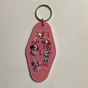 Pink Dog Keychain
